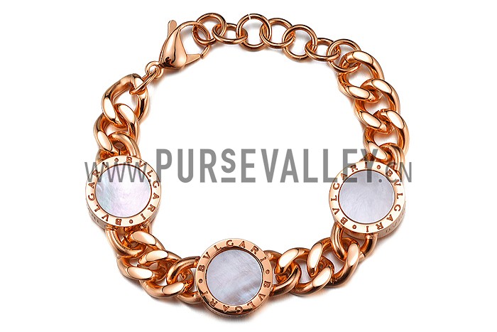 Bvlgari Rose Gold Mother Of Pearl And White Onyx Bracelet
