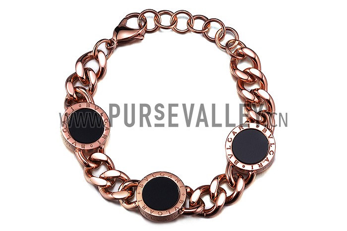 Bvlgari Rose Gold Mother Of Pearl And Black Onyx Bracelet