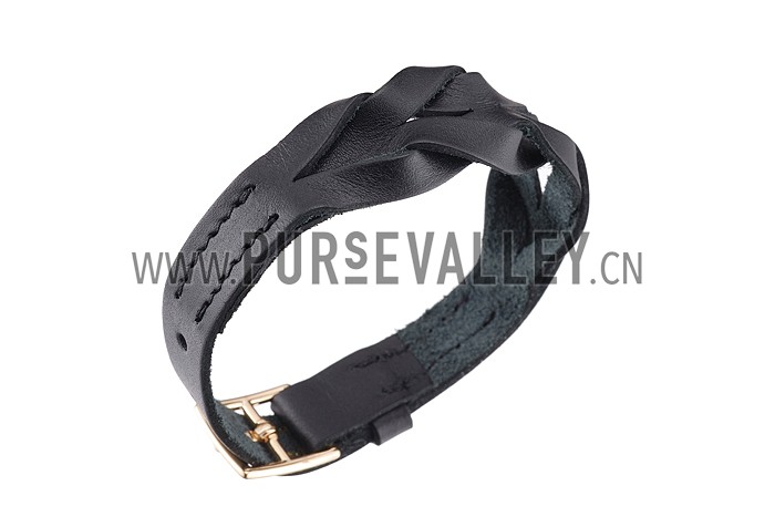 Hermes Hippique Gold Hardware Bracelet Black