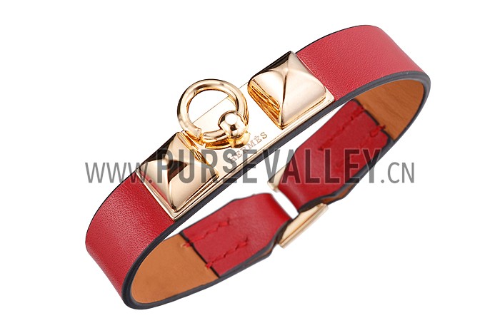Hermes Micro Rivale Bracelet Red