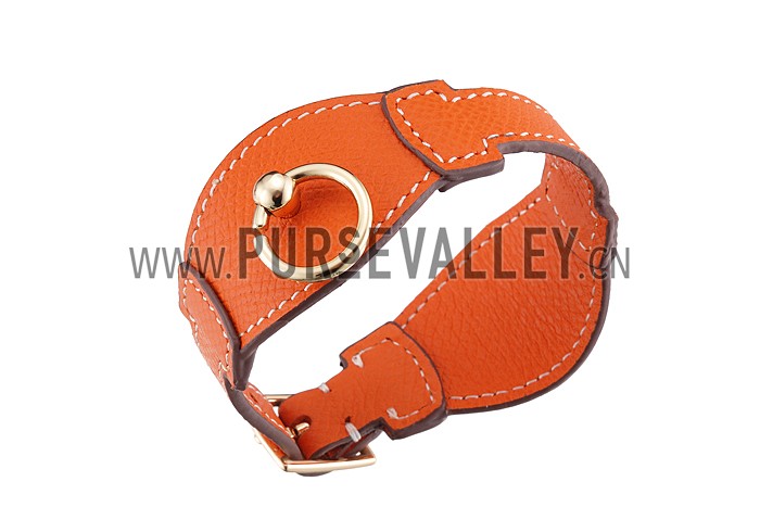 Hermes Bangle Gold Hardware Bracelet Orange