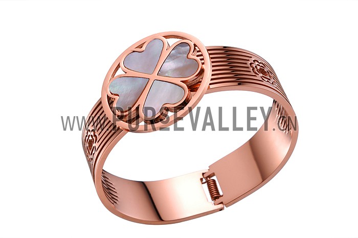 Van Cleef Alhambra Rose-Gold Lucky Bangle Bracelet