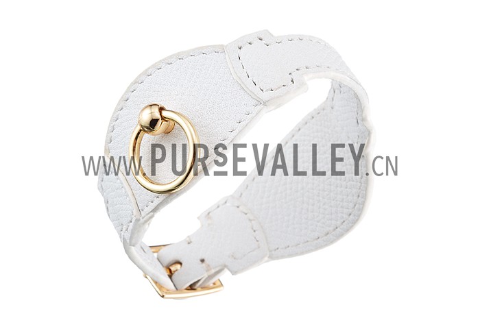 Hermes Bangle Gold Hardware Bracelet White