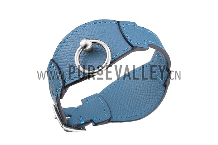 Hermes Bangle Silver Hardware Bracelet Blue