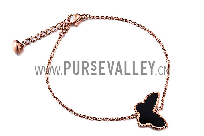 Van Cleef Sweet Alhambra Butterfly Rose Gold Bracelet