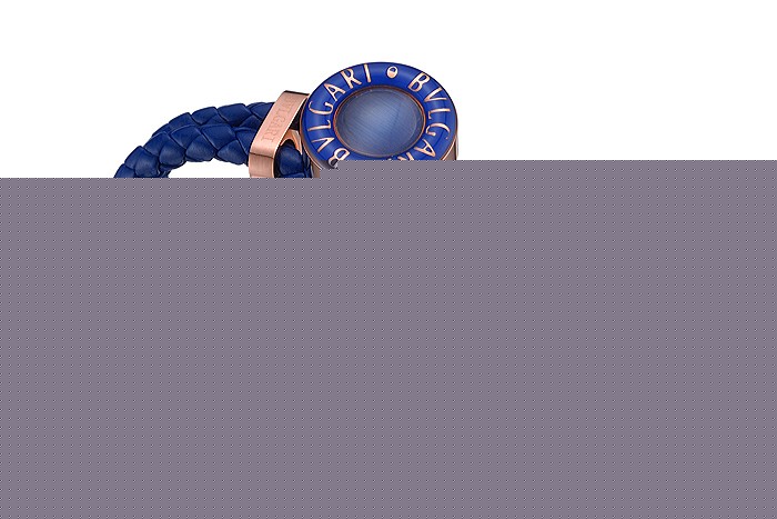 Bvlgari Rose Gold And Blue Leather Bracelet