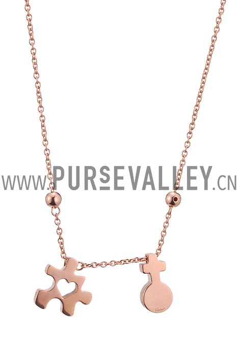 Cartier Puzzle Piece Rose Gold Necklace
