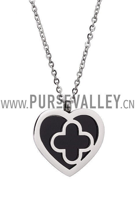 Van Cleef Sweet Alhambra Heart And Clover Mini Pendant Rose Gold Necklace