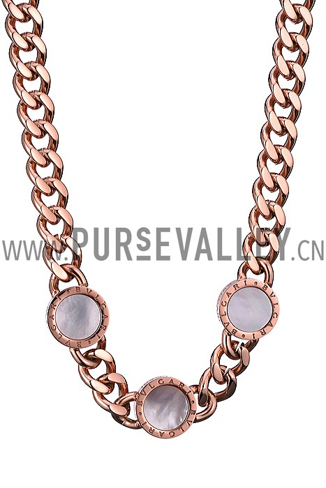 Bvlgari Rose Gold Mother Of Pearl And White Onyx Necklace
