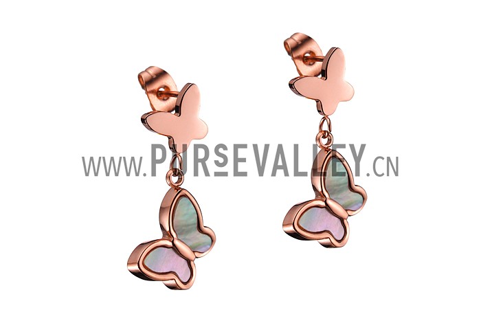 Van Cleef Magic Alhambra Clover Motif Rose Gold Earrings