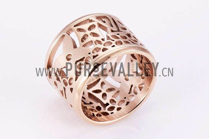 Louis Vuitton Replica Monogram Cutwork Rose-Gold Ring