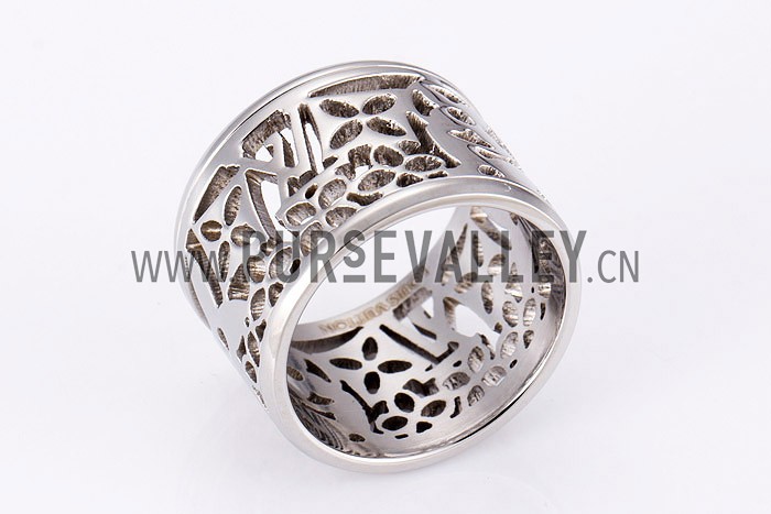 Louis Vuitton Replica Monogram Cutwork Sterling Silver Ring