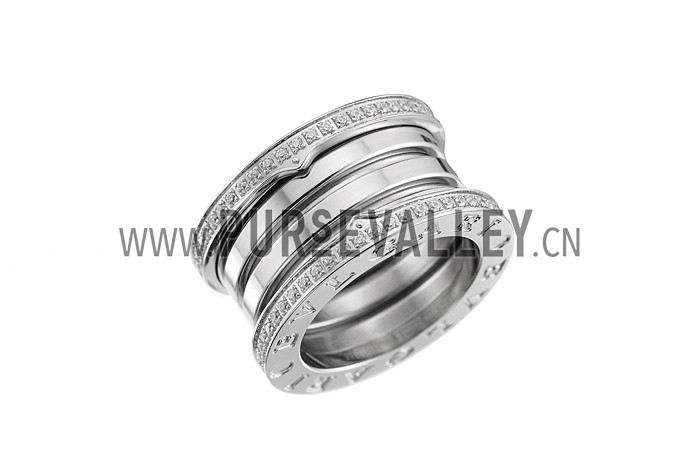 Bvlgari B.Zero1 4-Band Diamond Silver Ring 700571