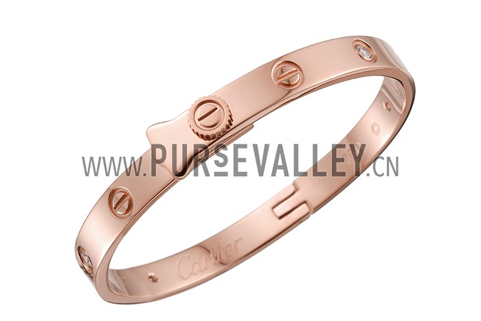 Cartier Replica Screwhead Engraving Rose-Gold Plated Bangle Bracelet