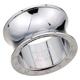Ring Bvlgari Silver Spool Shaped With BVLGARI Inscription 4629
