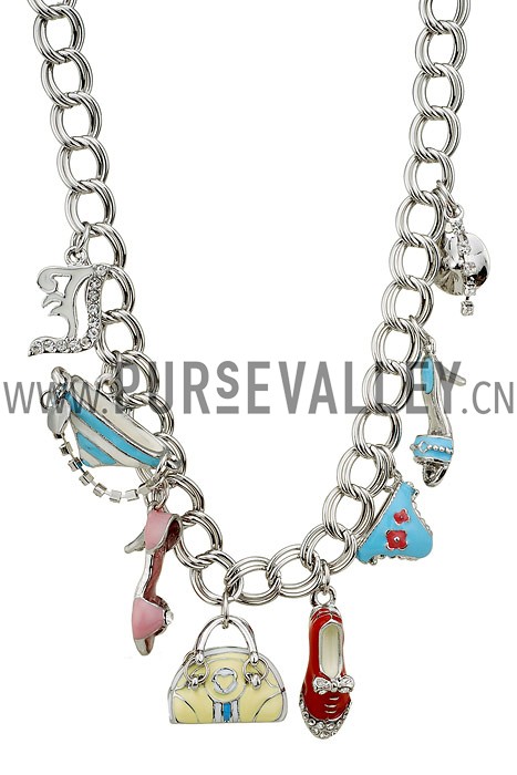 Juicy Couture Replica Enameled Silver Mixed Charms Necklace 2165-115