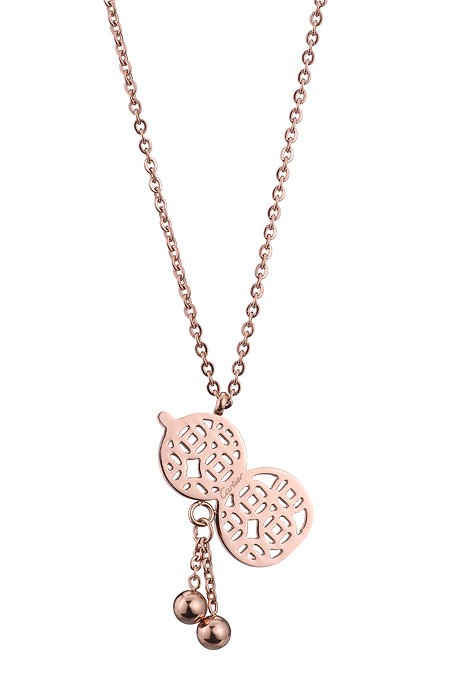 Cartier Replica Rose Gold Cutwork Pod Charm Fine Chain Necklace