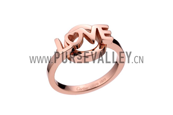 Cartier Replica LOVE Carved Rose Gold Plated Ring