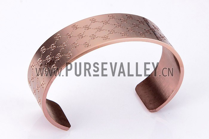 Gucci Replica Logo Engraved Copper Bangle Bracelet