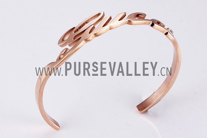 Gucci Replica Carved Rose-Gold Plated Bangle Bracelet