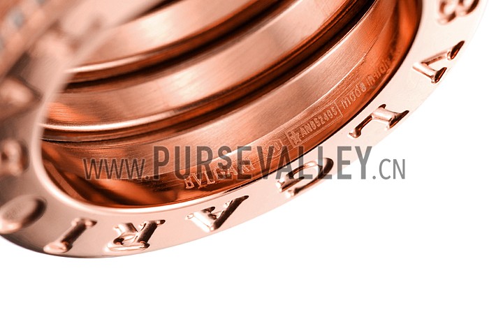 Bvlgari B.Zero1 4-Band Diamond Rose Gold Ring 700570