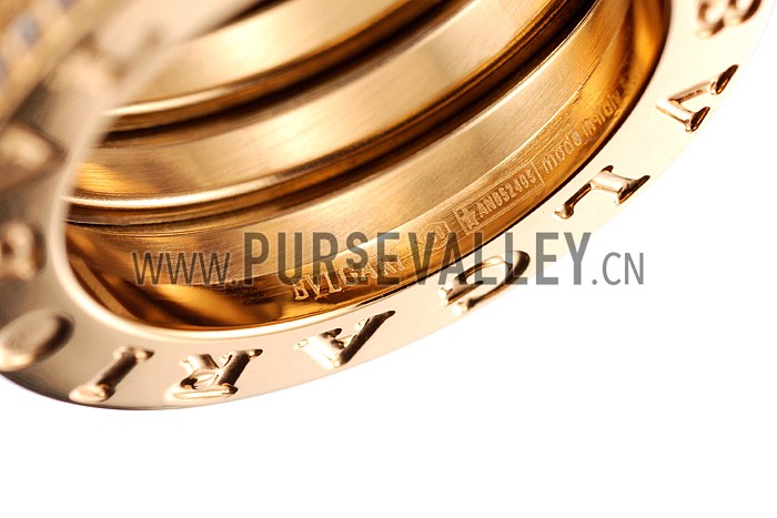 Bvlgari B.Zero1 4-Band Diamond Gold Ring 700569