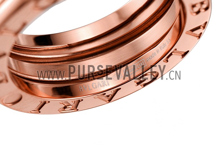 Bvlgari B.Zero1 3-Band Diamonds Rose Gold Ring 700576