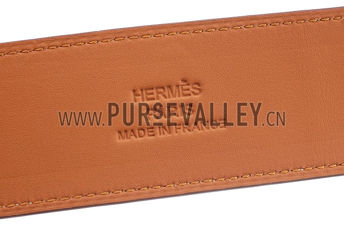 Hermes Hapi Wide Taupe Leather Silver Hardware Bracelet 700598