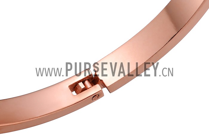 Van Cleef Vintage Alhambra 3 Motifs Rose Gold Bangle Bracelet