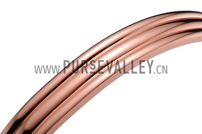 Van Cleef Diamonds Clover Motifs Rose Gold Bangle Bracelet