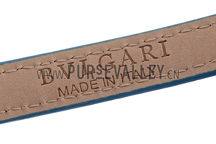 Bvlgari Serpenti Blue Leather Gold Hardware Bracelet 700524