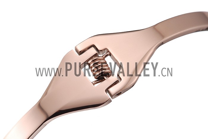 Hermes Horse Motif Metal Rose Gold Bangle 700616