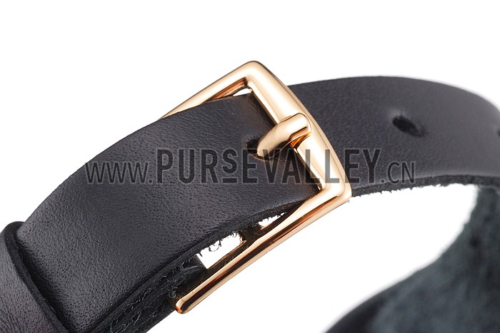 Hermes Hippique Gold Hardware Bracelet Black