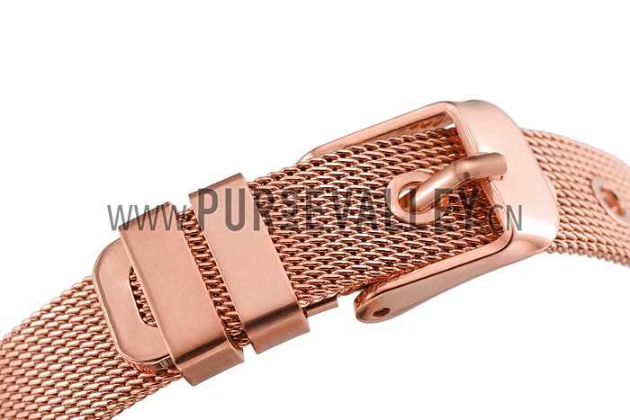 Van Cleef Mesh White Mother-Of-Pearl Rose Gold Bracelet 700582