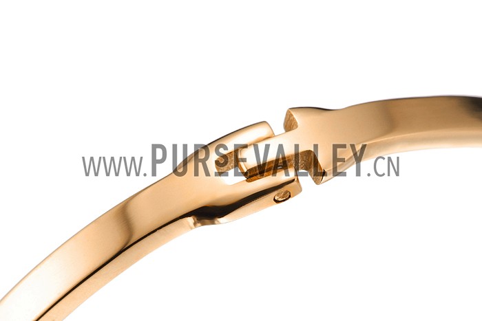 Hermes Horse & Carriage Motif Gold Bracelet 700611