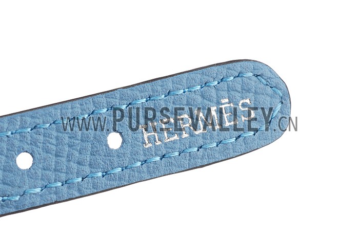 Hermes Bangle Silver Hardware Bracelet Blue