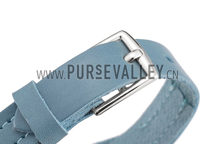Hermes Hippique Silver Hardware Bracelet Blue