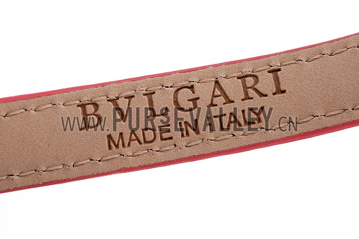 Bvlgari Serpenti Magenta Leather Silver Hardware Bracelet 700521