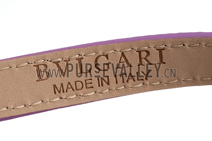 Bvlgari Serpenti Purple Leather Rose Gold Hardware Bracelet 700532