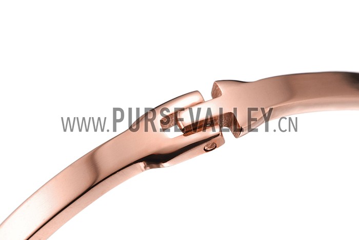 Hermes Diamond H Rose Gold Bangle 700609