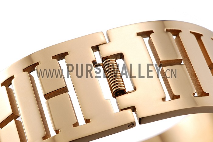 Hermes H Bracelet Blue Enamel Gold Handware 700556