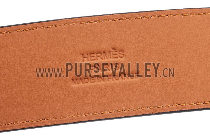 Hermes Hapi Wide Taupe Leather Gold Hardware Bracelet 700601