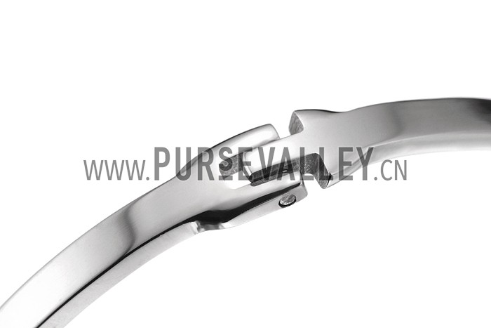 Hermes Horse & Carriage Motif Silver Bracelet 700610