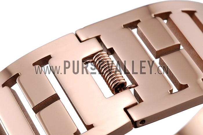 Hermes H Bracelet Blue Enamel Rose Gold Handware 700540