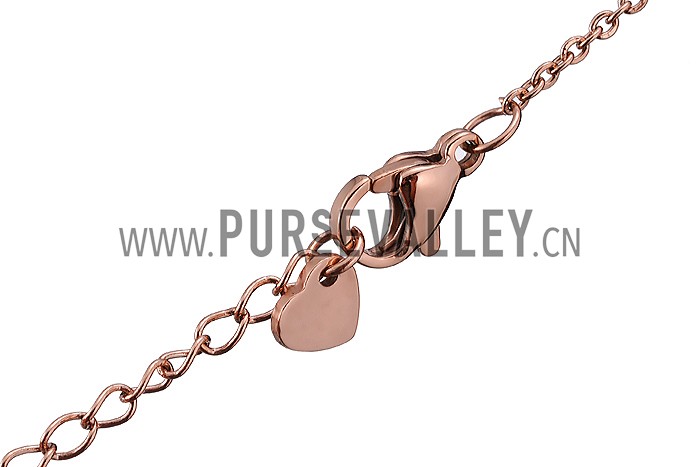 Van Cleef Alhambra Mini Butterfly Black Pendant Rose Gold Necklace