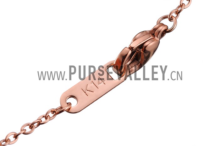 Van Cleef Alhambra Three Butterfly Pendant Rose Gold Necklace