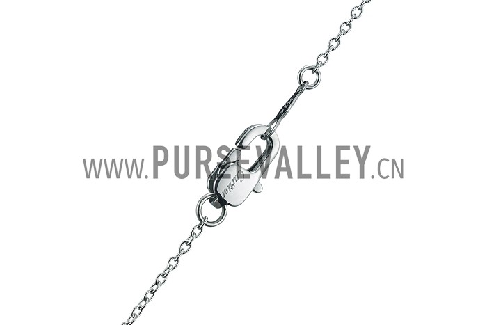 Cartier Silver Necklace With Diamond Encrusted Crown Pendant