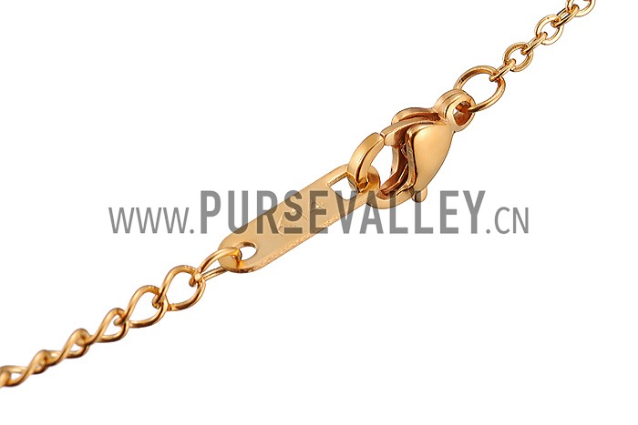 Van Cleef Magic Alhambra Heart And Clover Motifs Pendant Gold Necklace