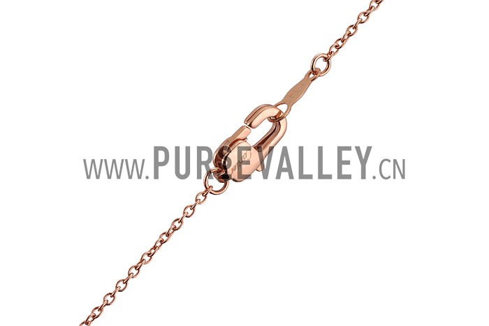 Cartier Rose Gold Necklace With Diamond Encrusted Crown Pendant