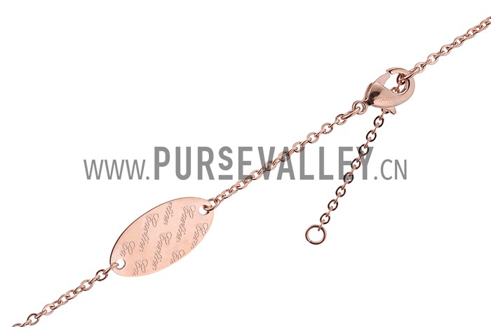 Cartier Keyhole Rose Gold Necklace Diamond Encrusted Pendant